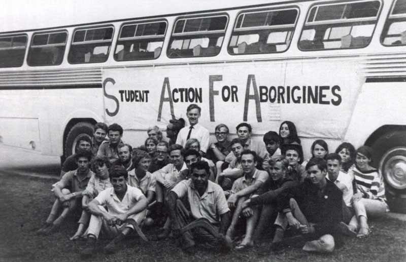 The SAFA group in front of their hired ‘Freedom Ride’ bus.